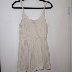 American Eagle Outfitters Cream Shorts Romper with Adjustable Straps